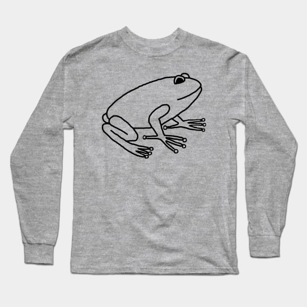 Minimal Frog Outline Long Sleeve T-Shirt by ellenhenryart